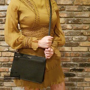 Kate spade cameron zip crossbody black leather NWT